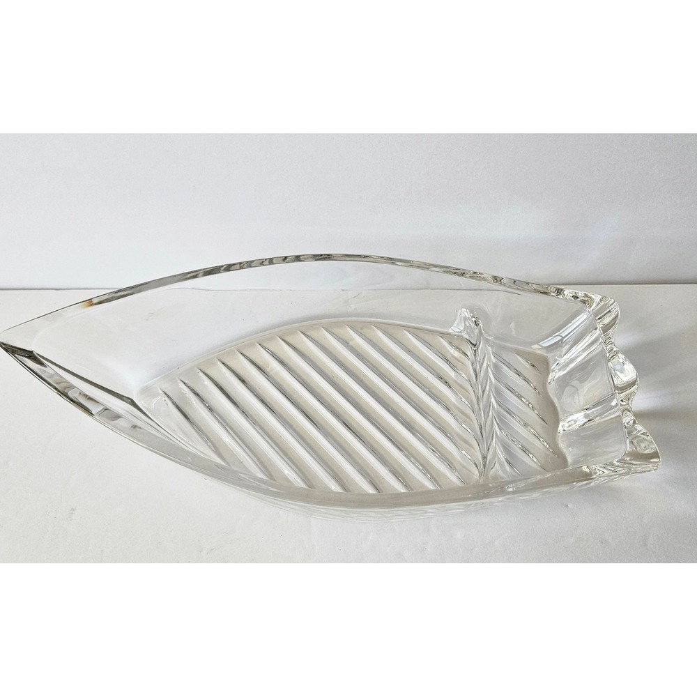 Studio Nova "Seven Seas" Crystal Clear Glass  Boat Ship Divided Relish Dish 11in